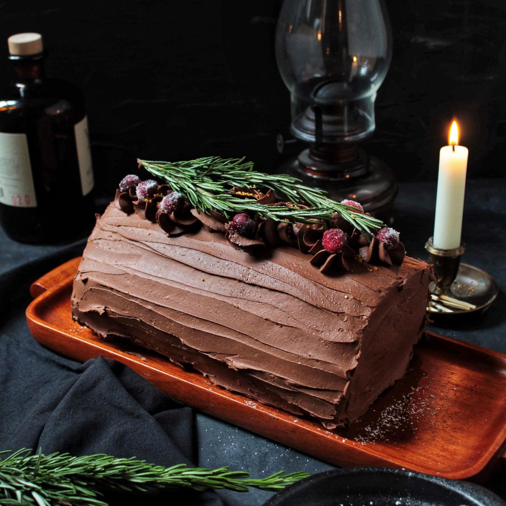 Bûche de Noël chocolat et praliné