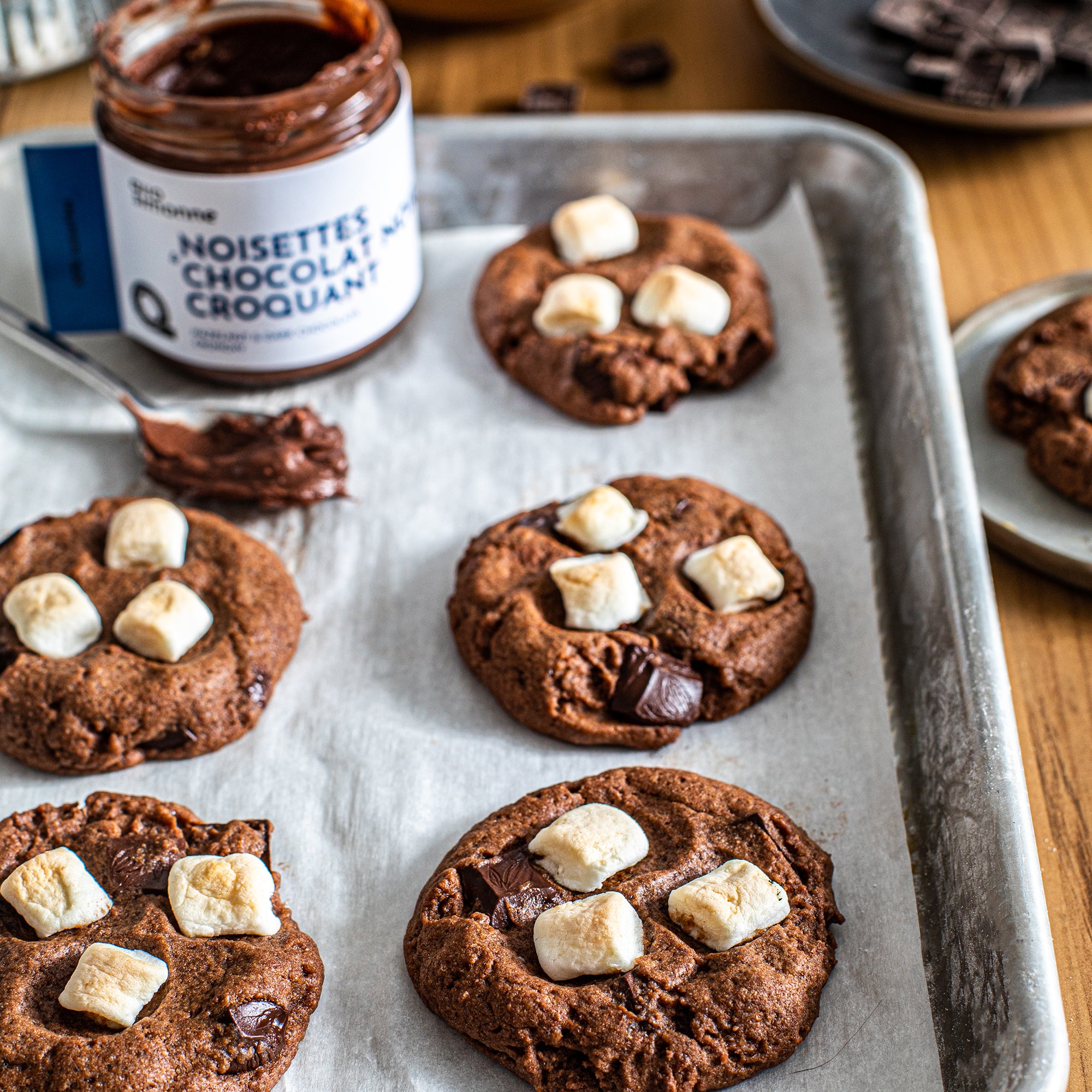 Biscuits au chocolat et guimauves