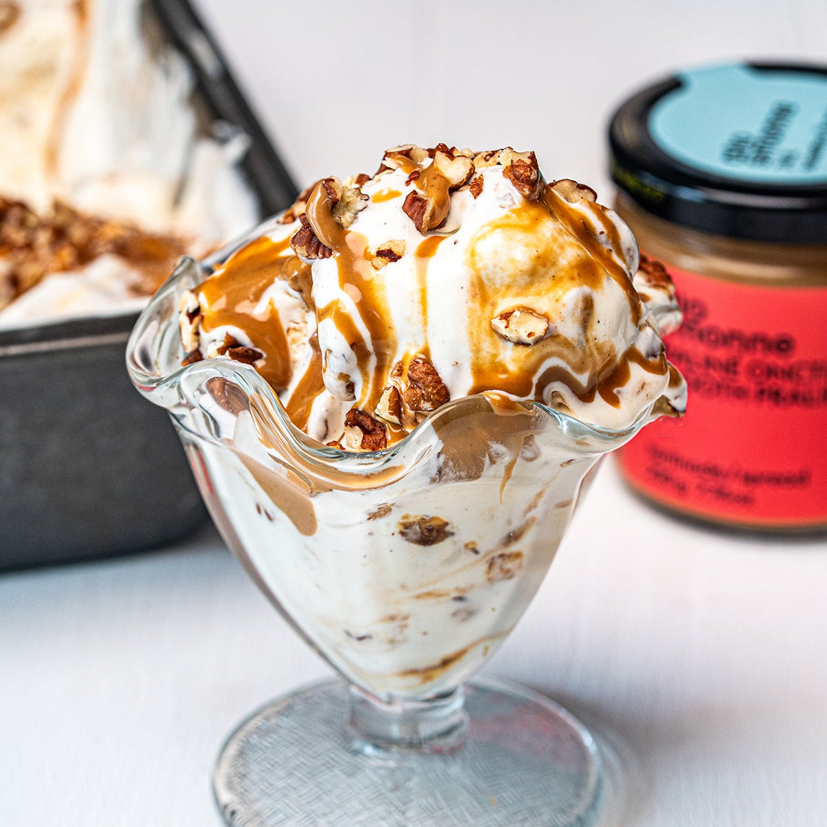 Crème glacée au praliné et pacane sans sorbetière
