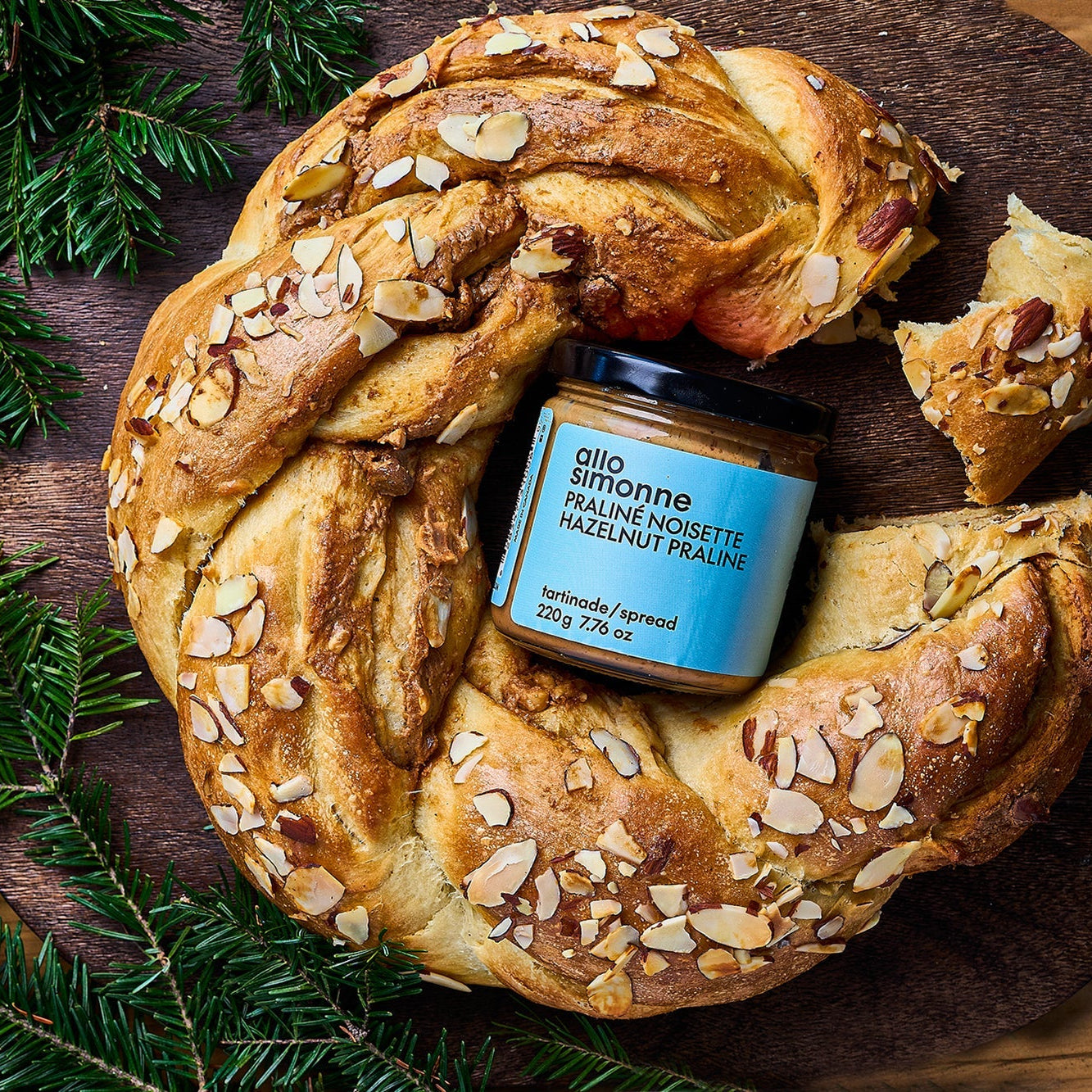 Brioche couronne au praliné