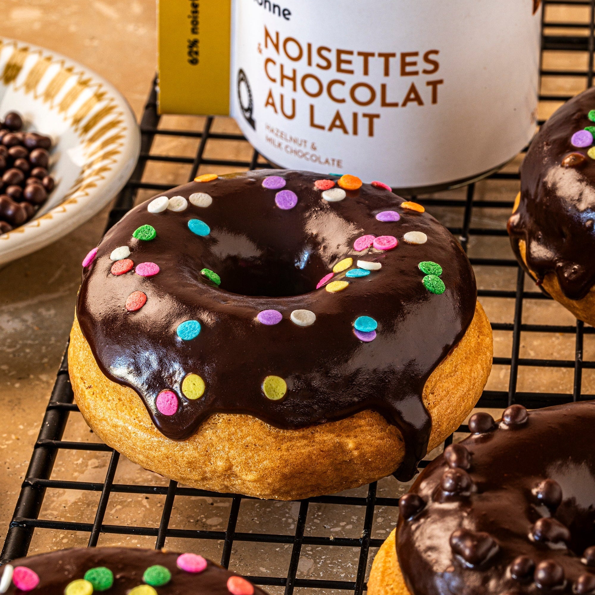 Beignes noisette et chocolat au lait
