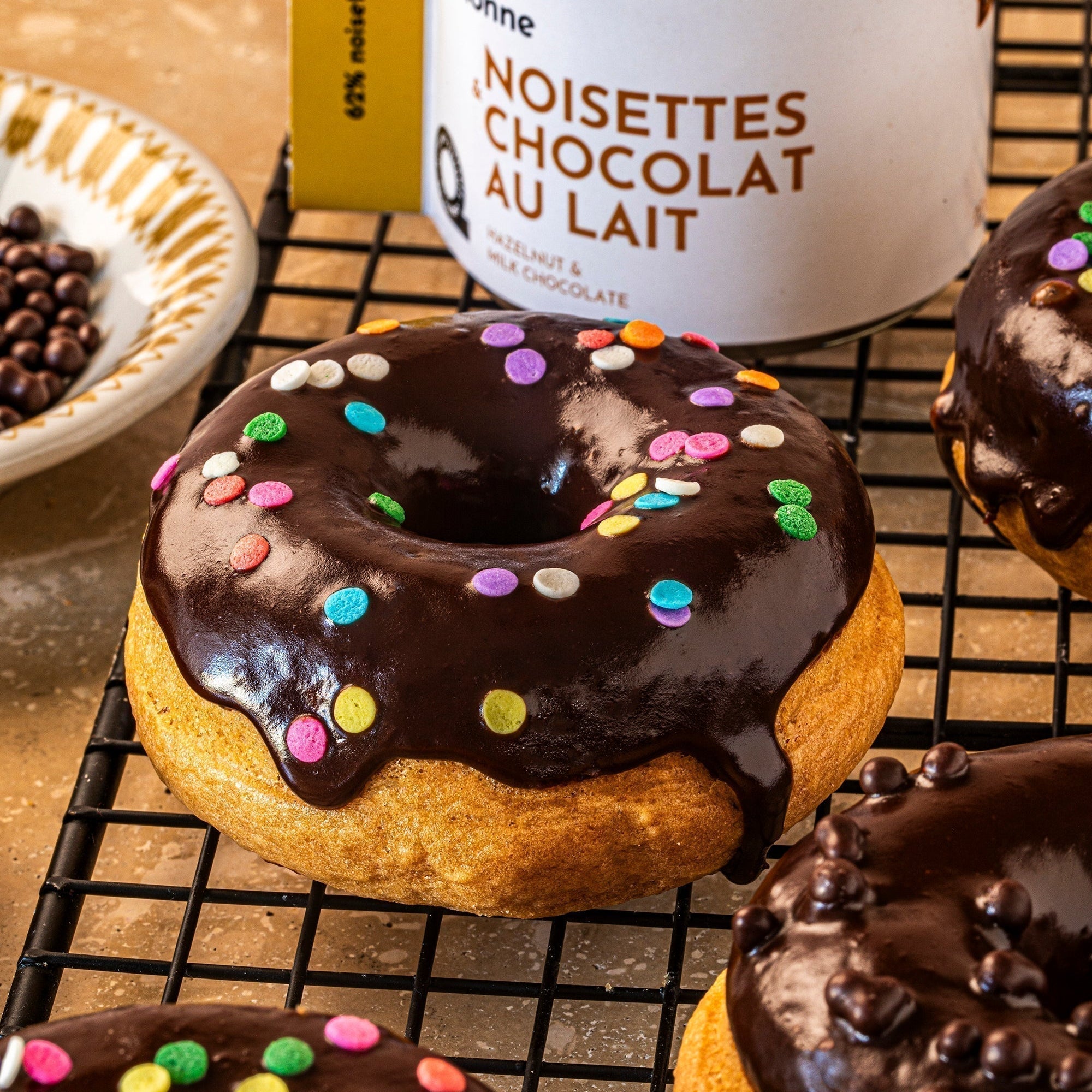 Beignes noisette et chocolat au lait