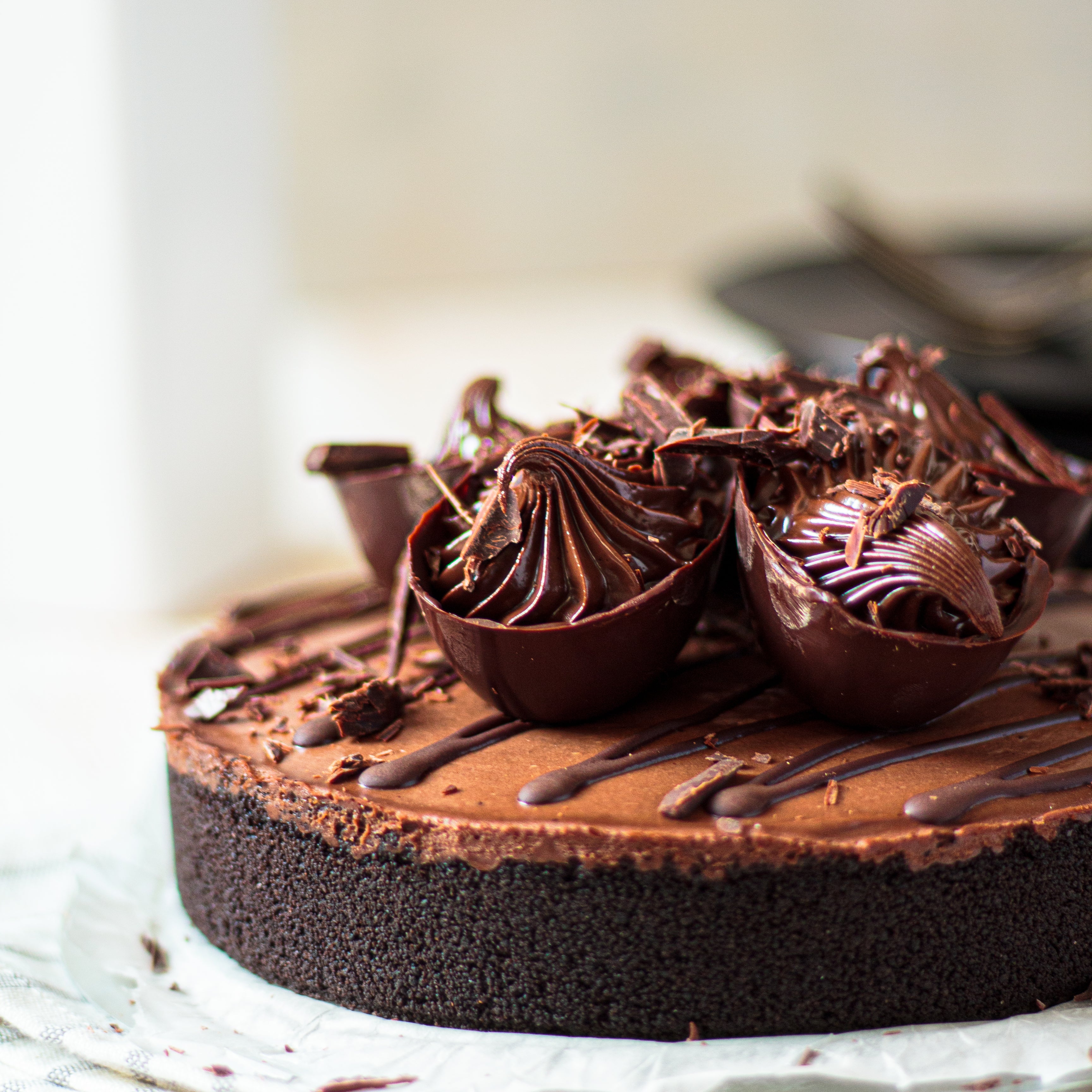 Gâteau au fromage végane chocolat & noisette