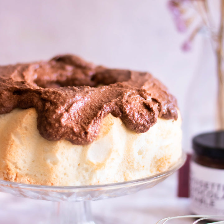 Gâteau des anges et ganache montée au chocolat érable