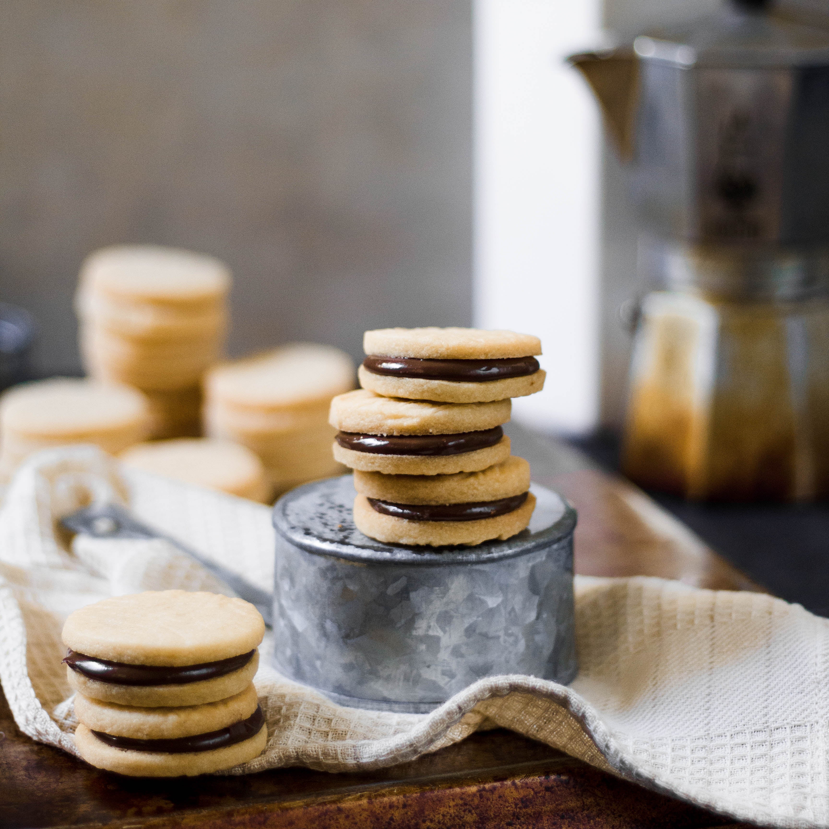 Shortbreads garniture choco noisette