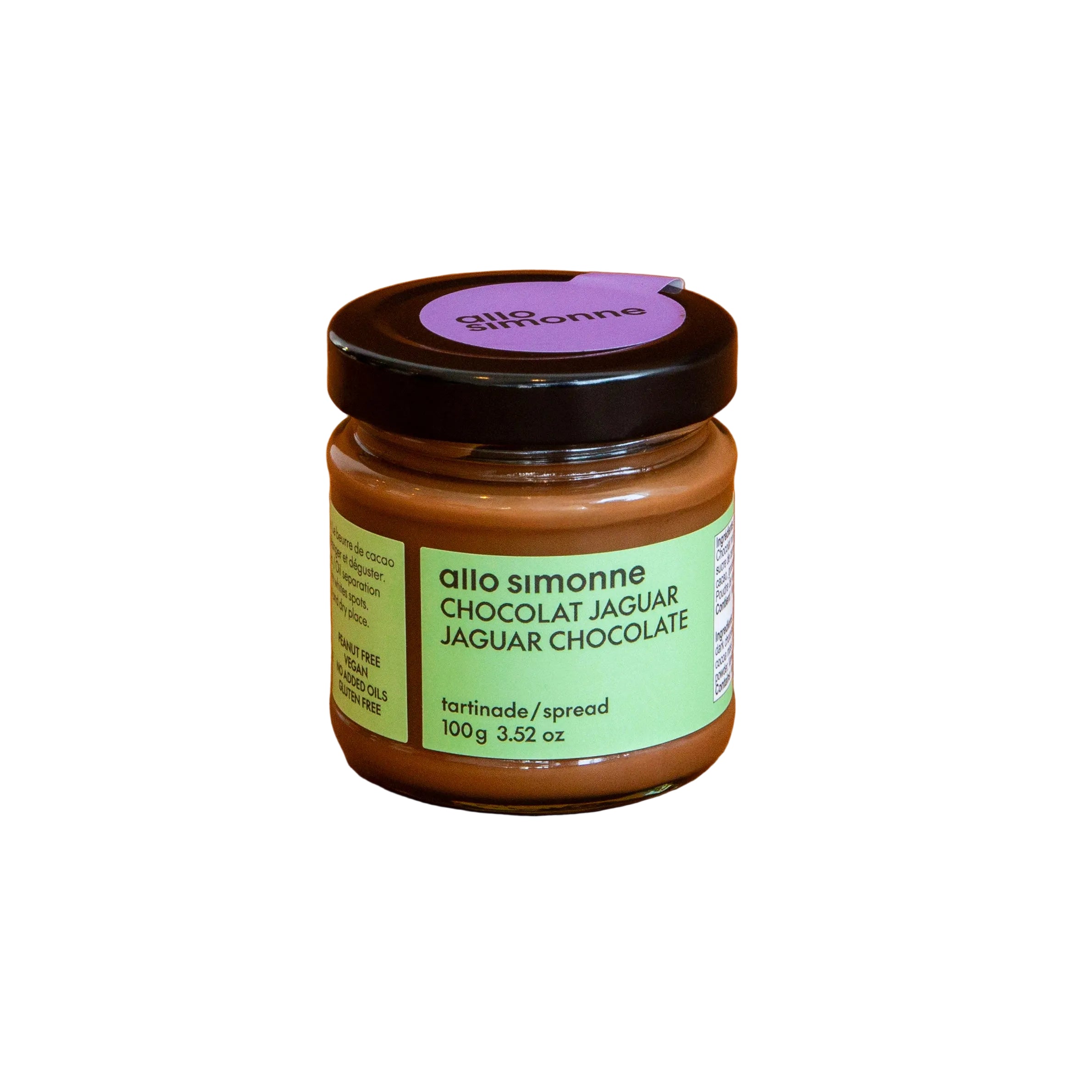 Pot de tartinade chocolat Jaguar Allo Simonne, 100 g