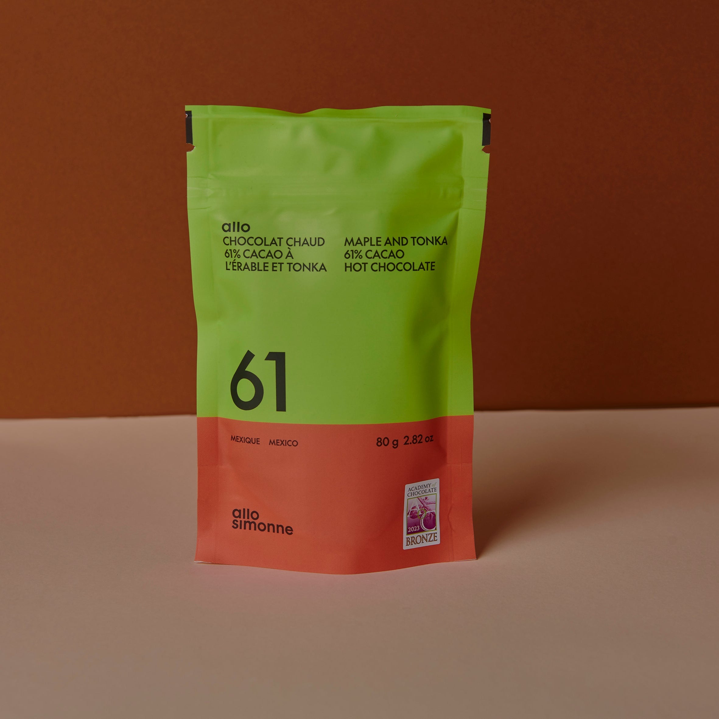 Hot Chocolate 61% Cocoa with Maple and Tonka – Allosimonne