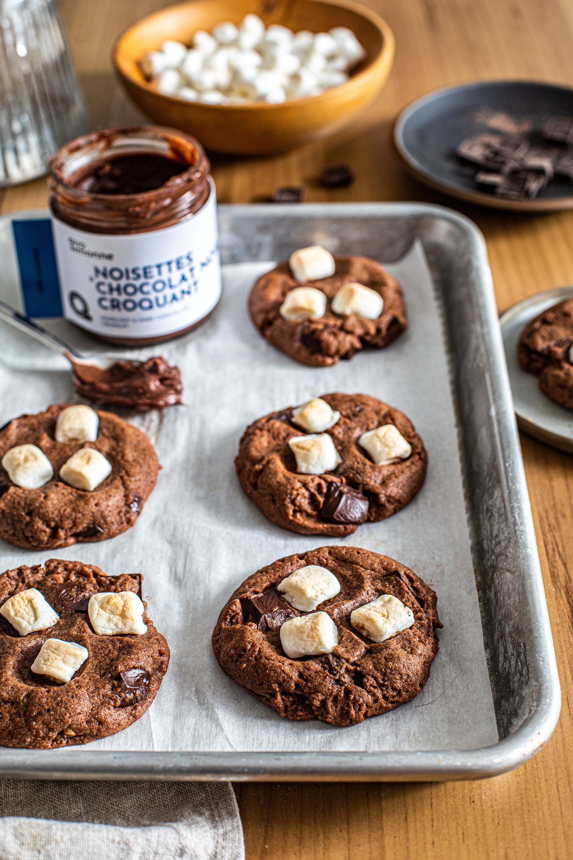 Biscuits au chocolat et guimauves