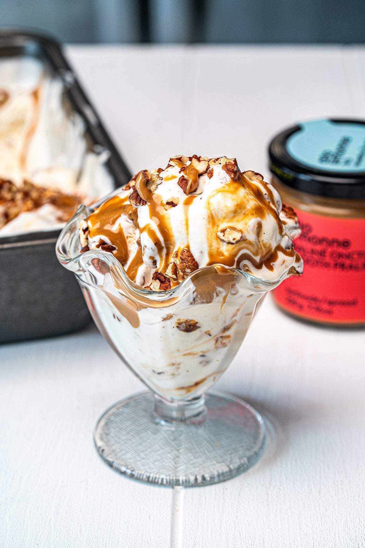 Crème glacée au praliné et pacane sans sorbetière
