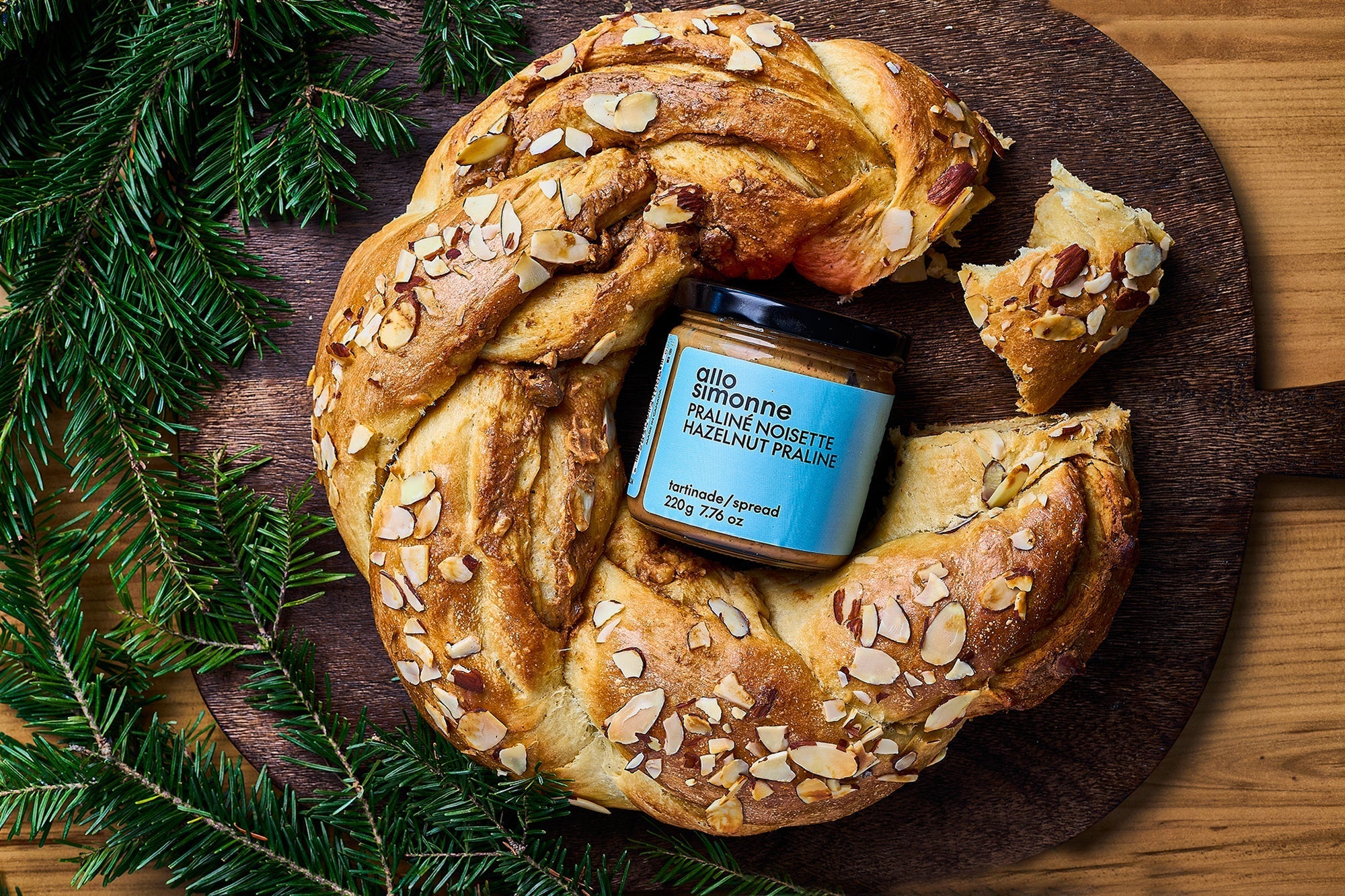 Brioche couronne au praliné