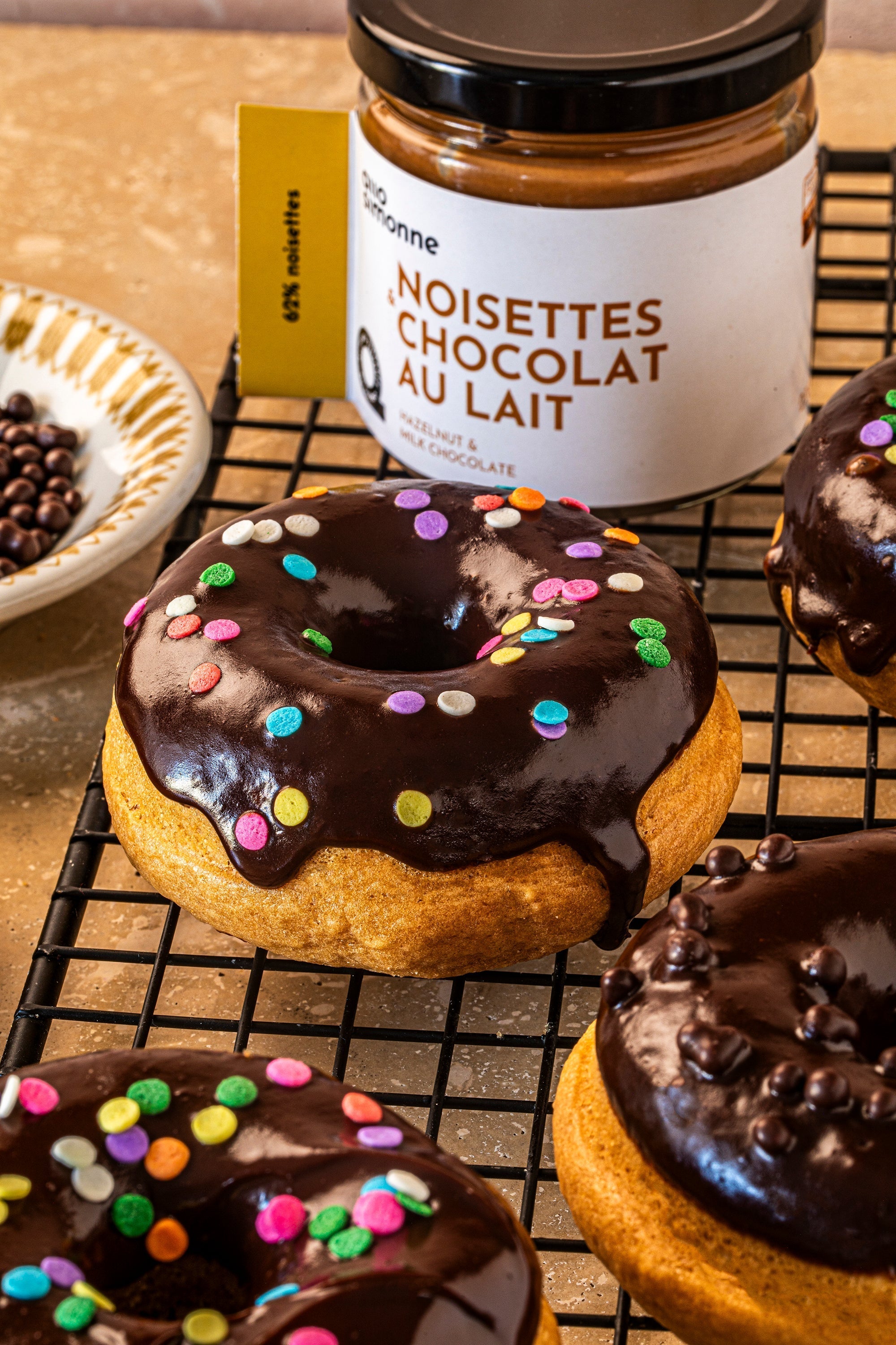 Beignes noisette et chocolat au lait
