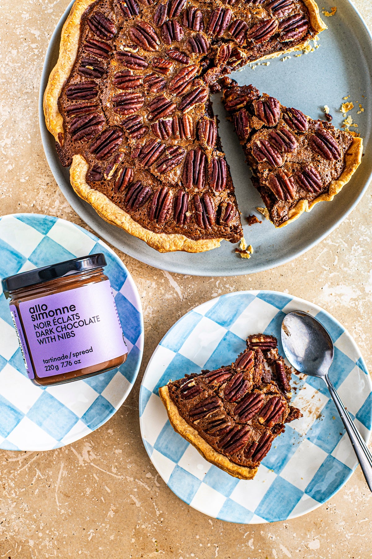 Tarte pacane et chocolat noir