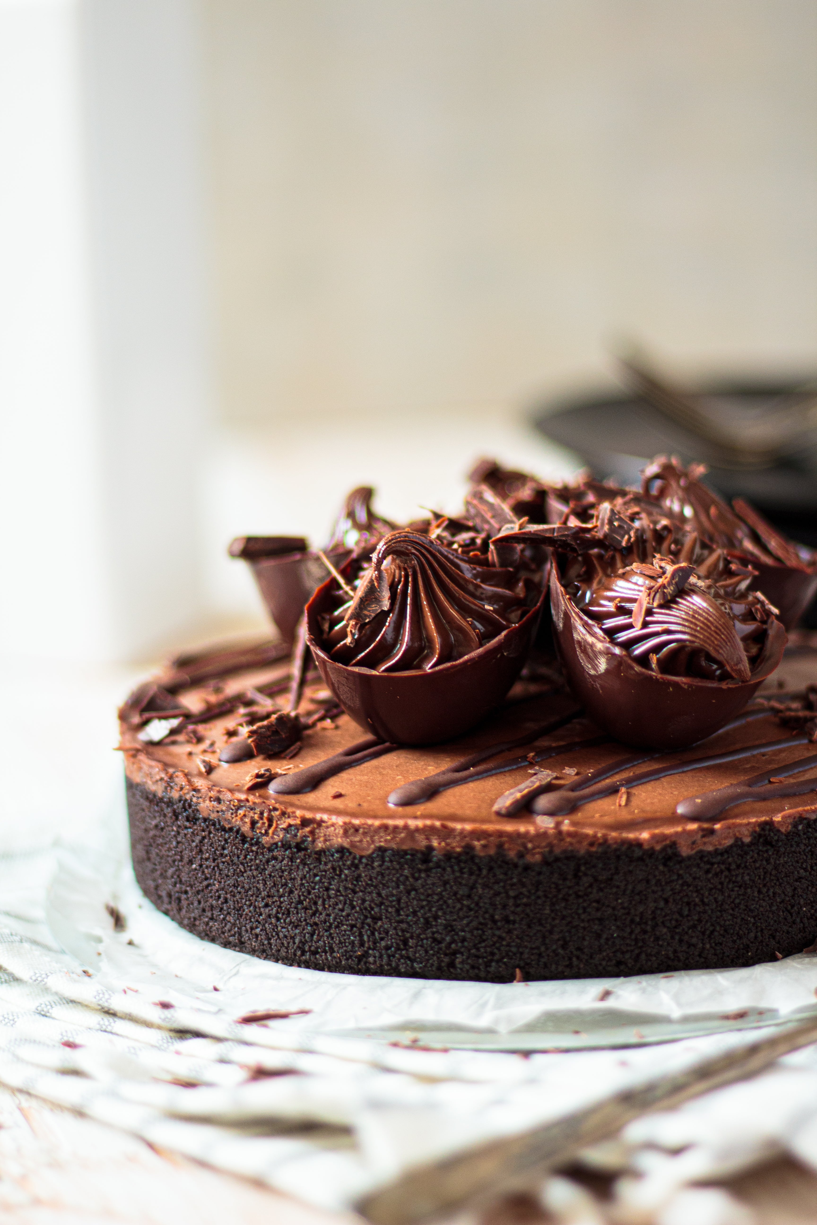 Gâteau au fromage végane chocolat & noisette