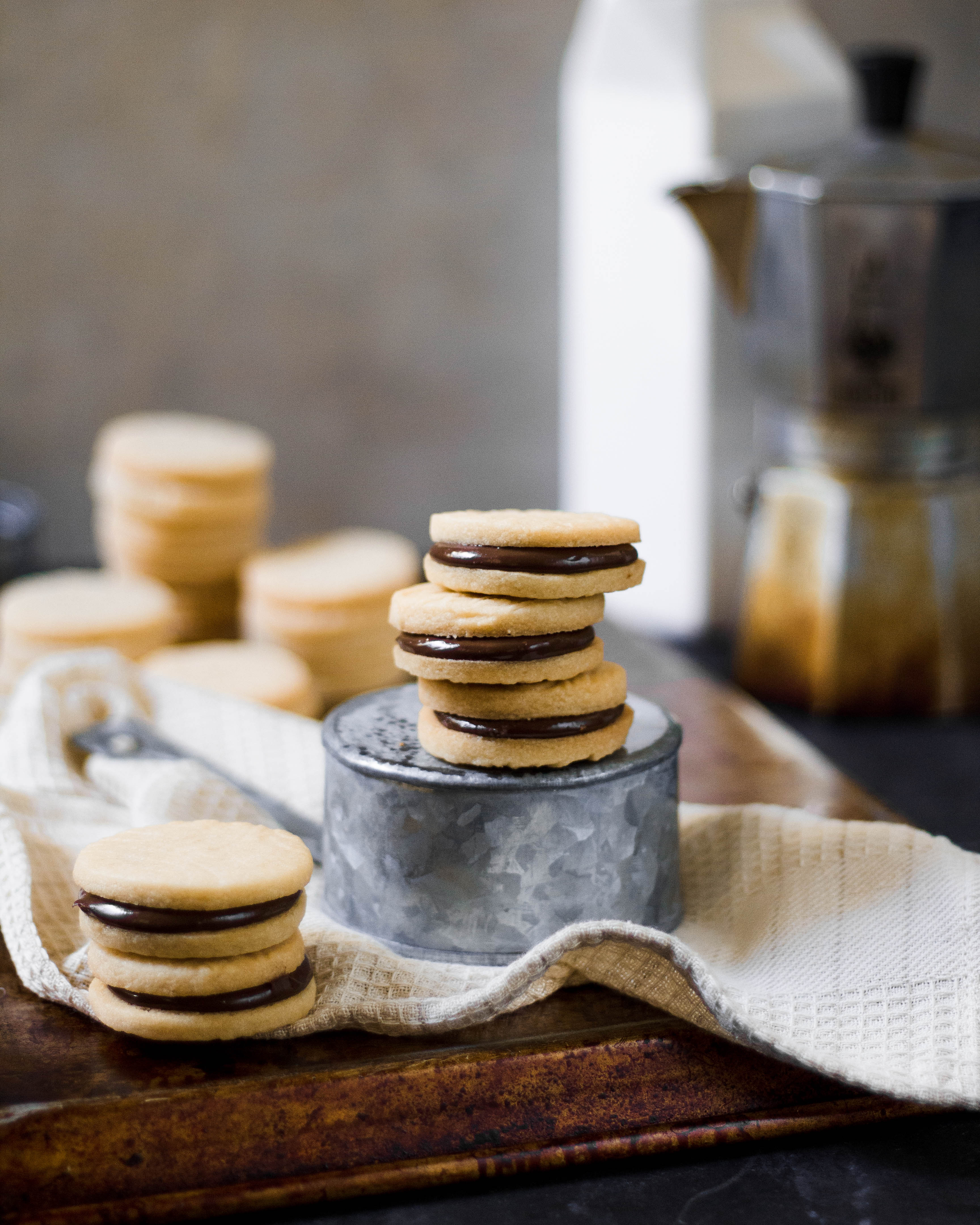 Shortbreads garniture choco noisette