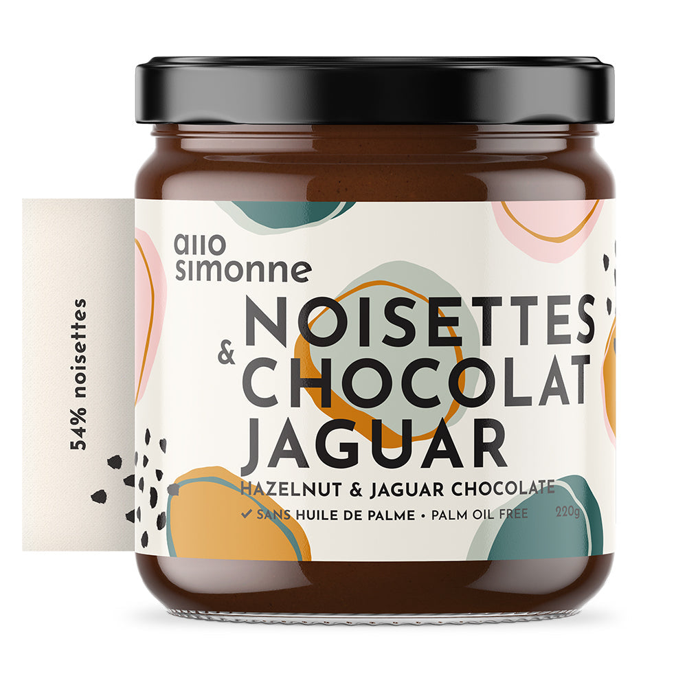 Pot de Tartinade Noisettes et Chocolat Jaguar de chez Allo Simonne