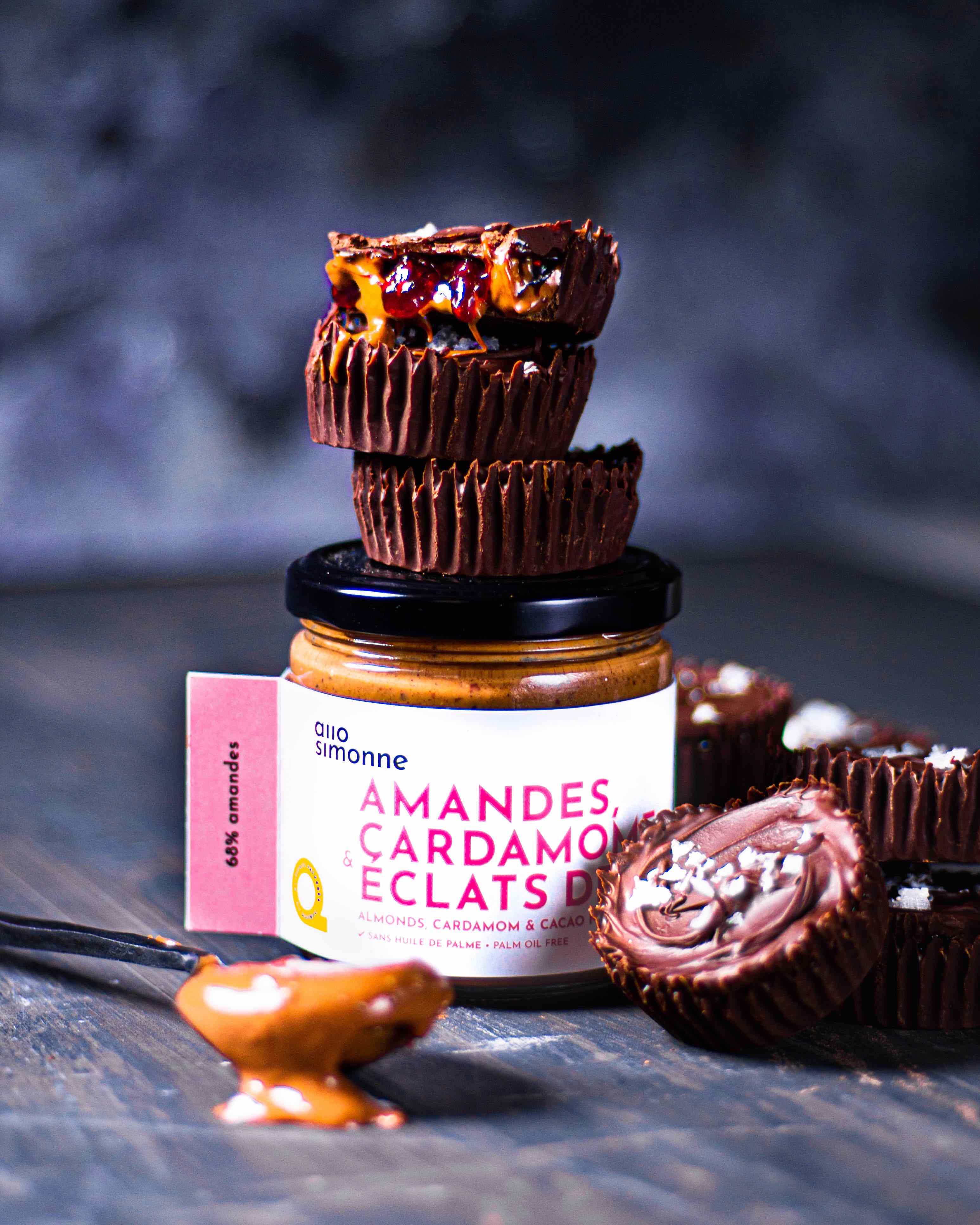 Petits Gâteaux avec de la Tartinade Amandes, Cardamome et Éclats de Cacao de chez Allo Simonne